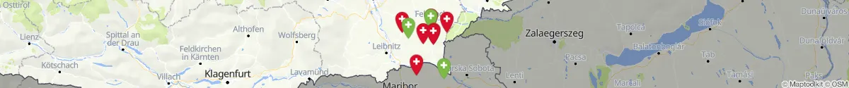 Kartenansicht für Apotheken-Notdienste in der Nähe von Südoststeiermark (Steiermark)